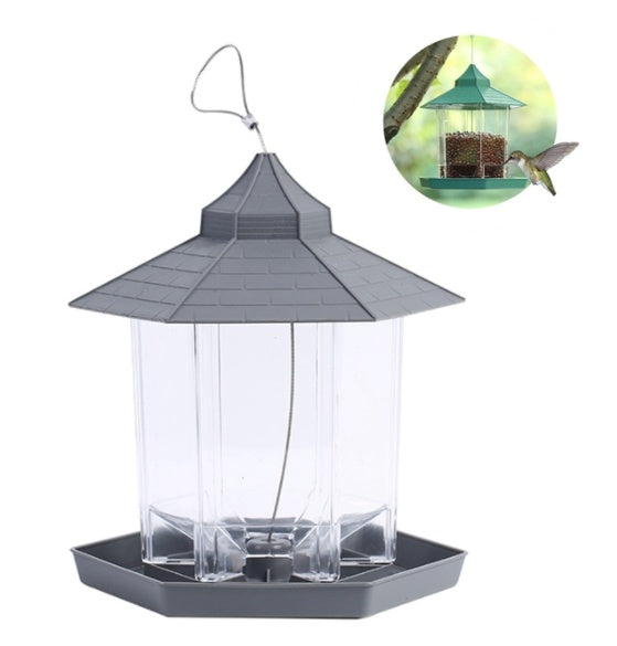 XL Hanging Bird Feeder – Large Plastic Outdoor Garden Feeder with Lanyard Rope (Green)