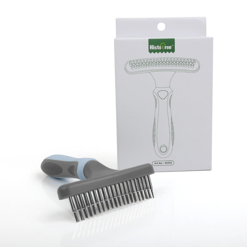 Double Row Pet Grooming Comb – Gentle Detangling for a Shiny, Healthy Coat