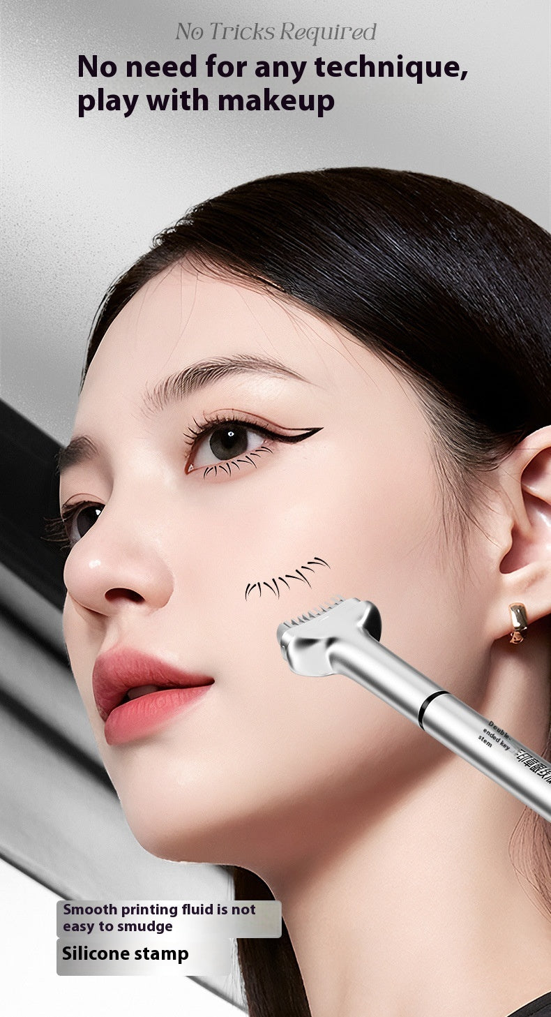 Double-Headed Eyelash Stamp Pen – Waterproof, Natural, Long-Lasting Eyeliner