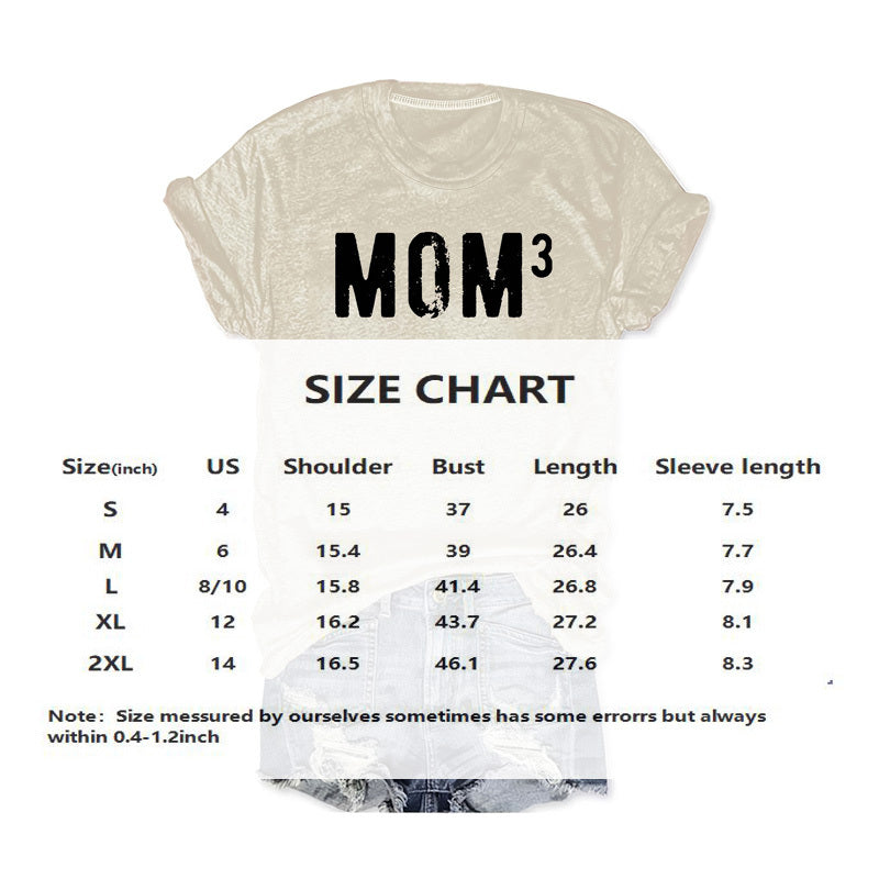 Women's Casual MOM3 Graphic T-Shirt – Soft Round Neck Short Sleeve Tee