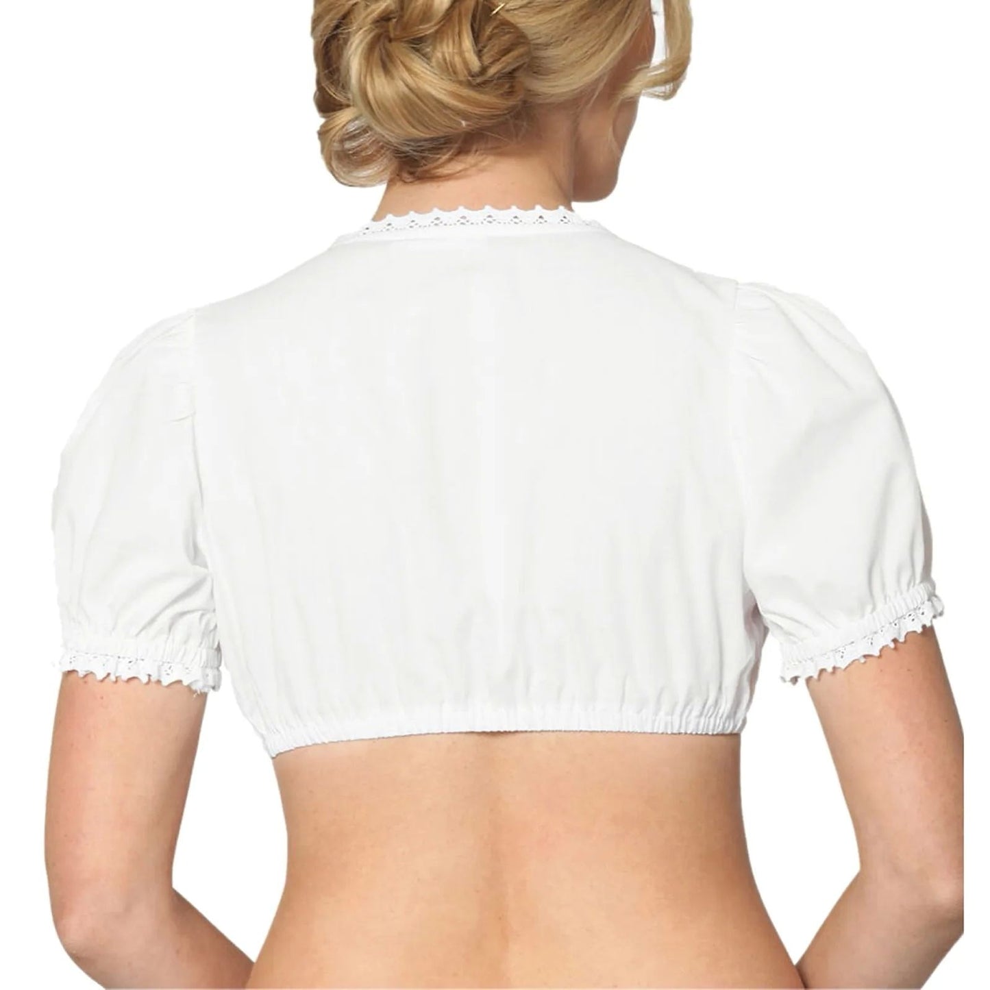 Women's Elegant White Blouse - Classic Crew Neck Short Sleeve Casual Top