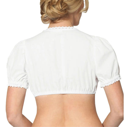 Women's Elegant White Blouse - Classic Crew Neck Short Sleeve Casual Top