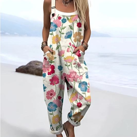 Women's 3D Digital Printed Casual Pants – High Waist Button Strap Trousers for Everyday Wear