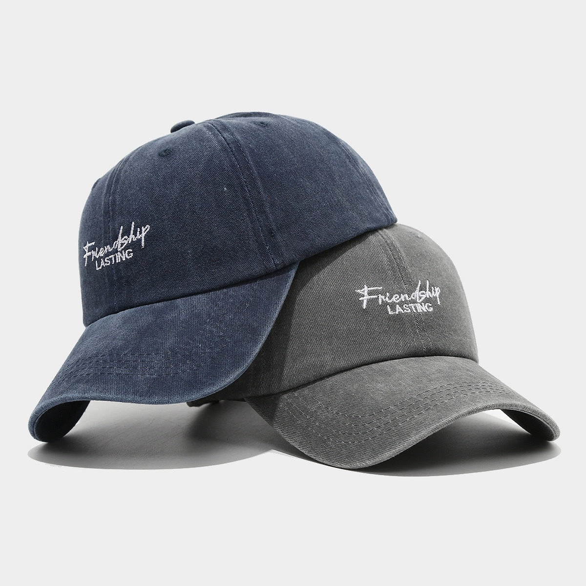 Unisex Vintage Distressed Peaked Cap – Soft Top Retro-Style Adjustable Hat for Couples