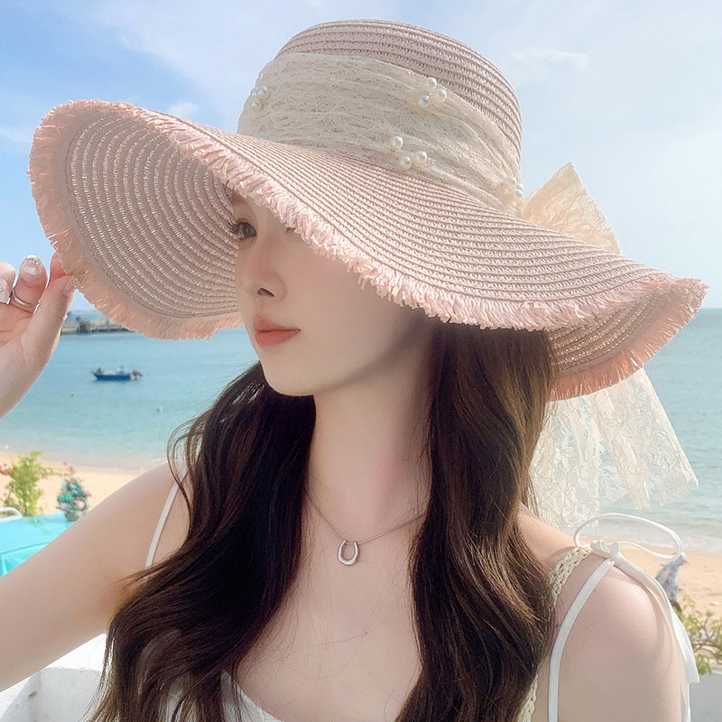 Kids' Sun Protection Hat with Big Bow – Summer UV Shield Cap for Girls