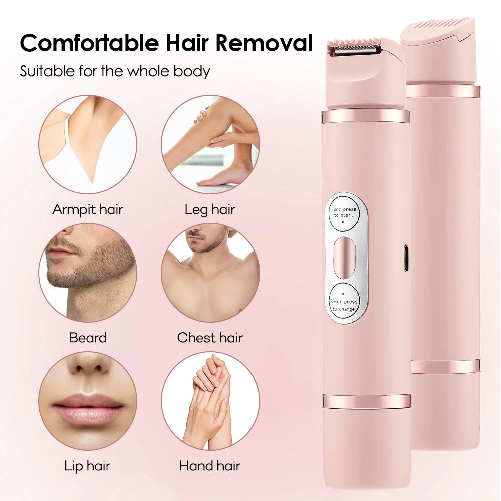 Dual-Head Electric Epilator – Painless Hair Removal Shaver for Women’s Face, Bikini, Legs & Underarms