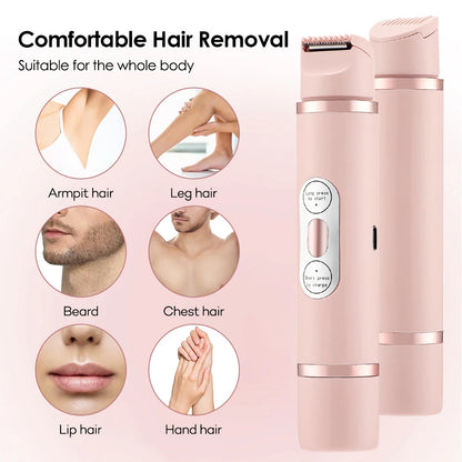 Dual-Head Electric Epilator – Painless Hair Removal Shaver for Women’s Face, Bikini, Legs & Underarms