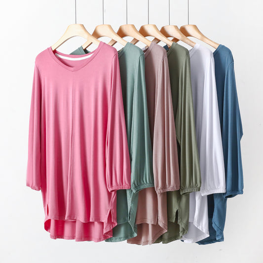 Modal Thin Plus Size Loose Long Sleeve Pajamas
