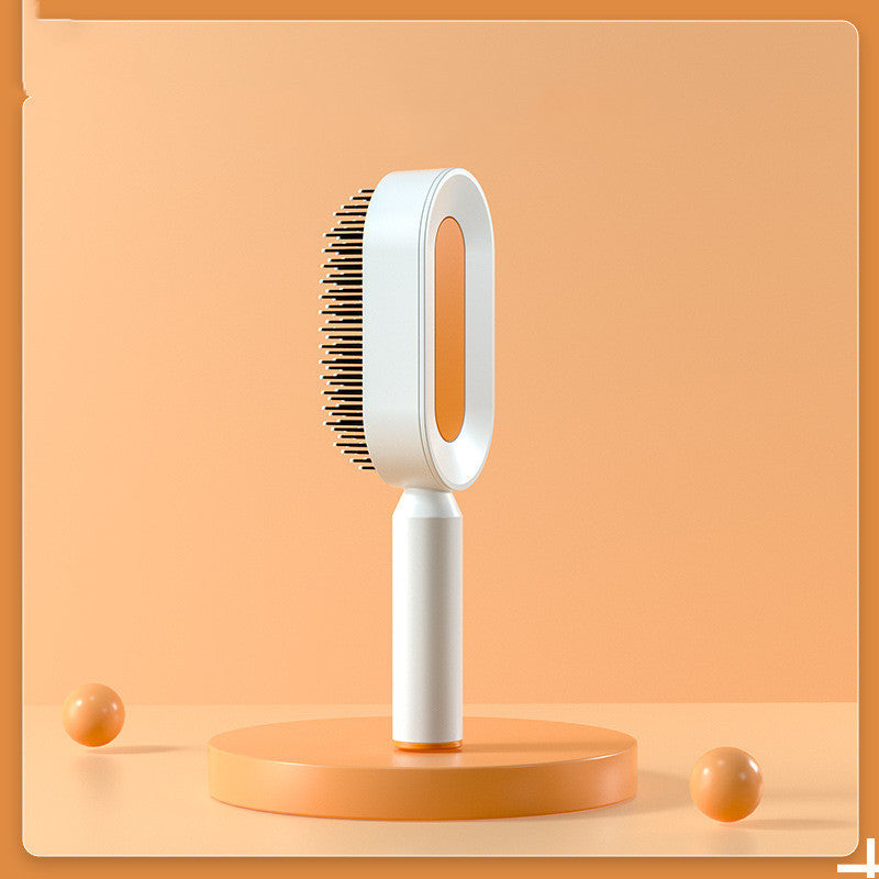 Self-Cleaning Hair Brush for Women – Anti-Static Scalp Massage Comb with One-Key Hair Removal