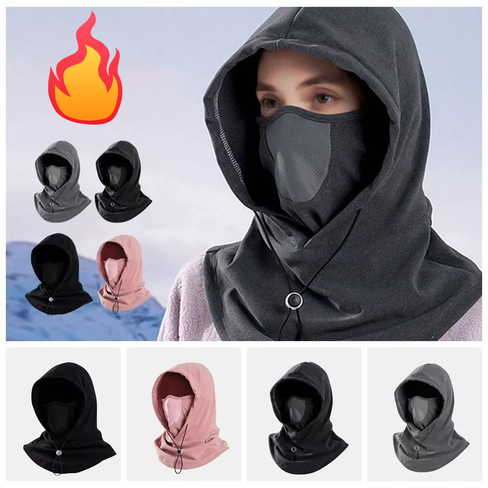 3-in-1 Winter Fleece Hood – Neck Warmer, Face Mask & Hat for Cold Weather and Riding