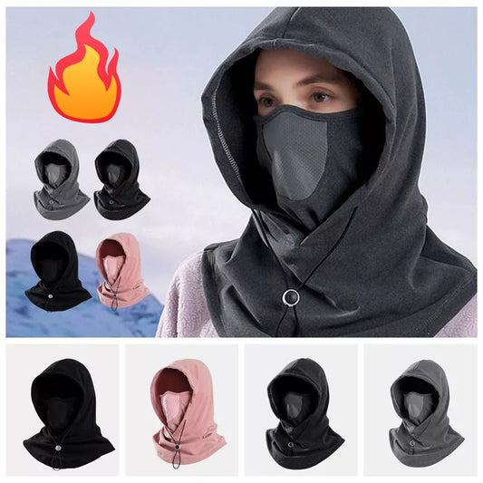 3-in-1 Winter Fleece Hood – Neck Warmer, Face Mask & Hat for Cold Weather and Riding