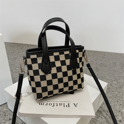 Fashion Houndstooth Shoulder Bag – Timeless Checkerboard Chic for Everyday Elegance