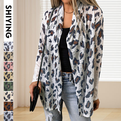 Women's Autumn Printed Loose Cardigan Sweater – European & American Style