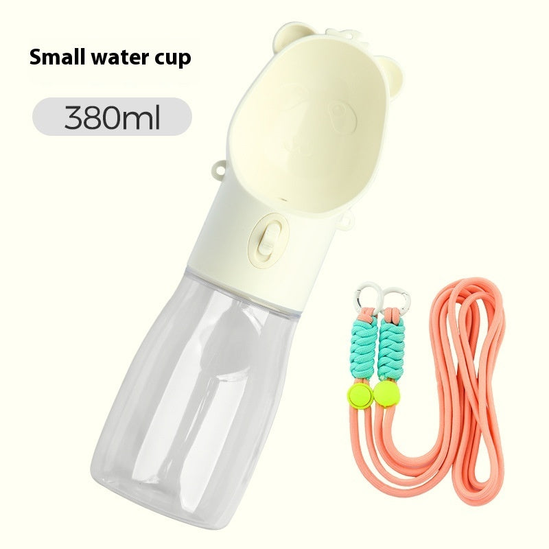 2-in-1 Portable Dog Water Bottle with Food Container – Leak-Proof Outdoor Pet Feeder for Dogs & Cats | 380ml/500ml Travel Cup