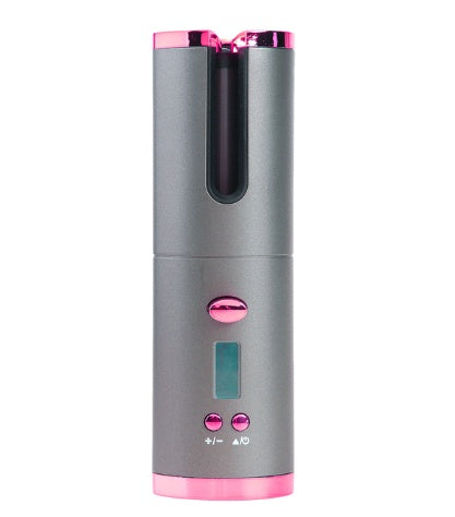Rechargeable Automatic Hair Curler – Portable Ceramic Curling Iron with LCD Display & Rotating Curling Barrel for Women
