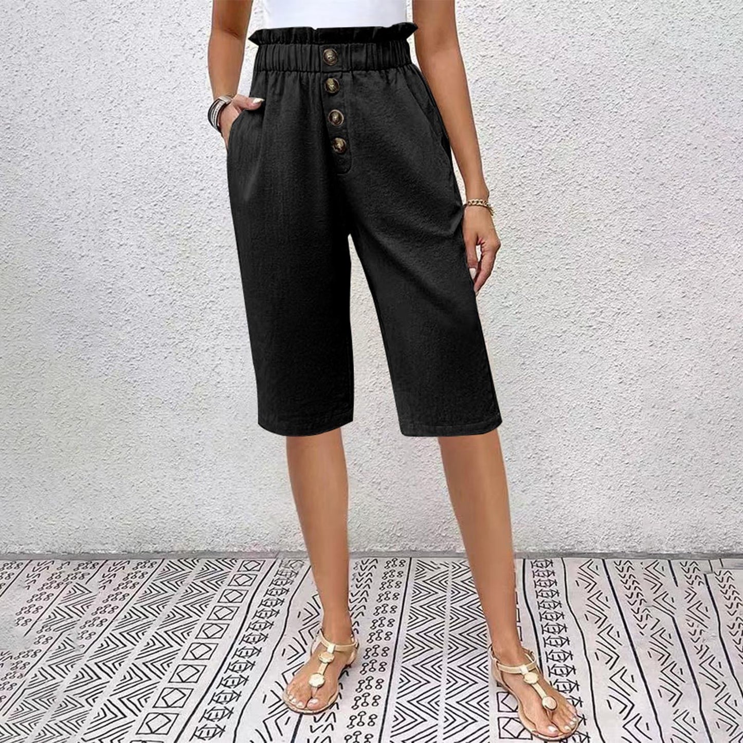 Fashion Solid Color Women's Casual Pants Shorts