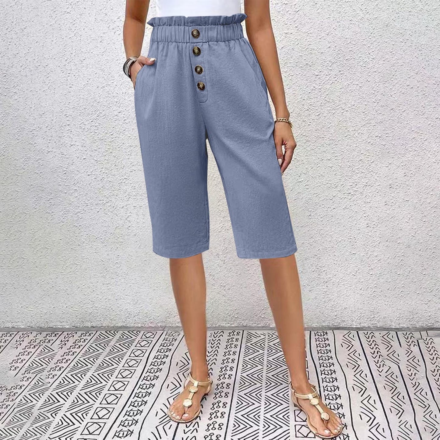 Fashion Solid Color Women's Casual Pants Shorts