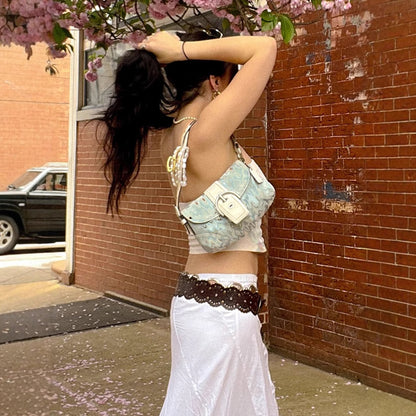 Girls' Island Style Shell Flower Tube Top – Summer Strapless Vest for Kids