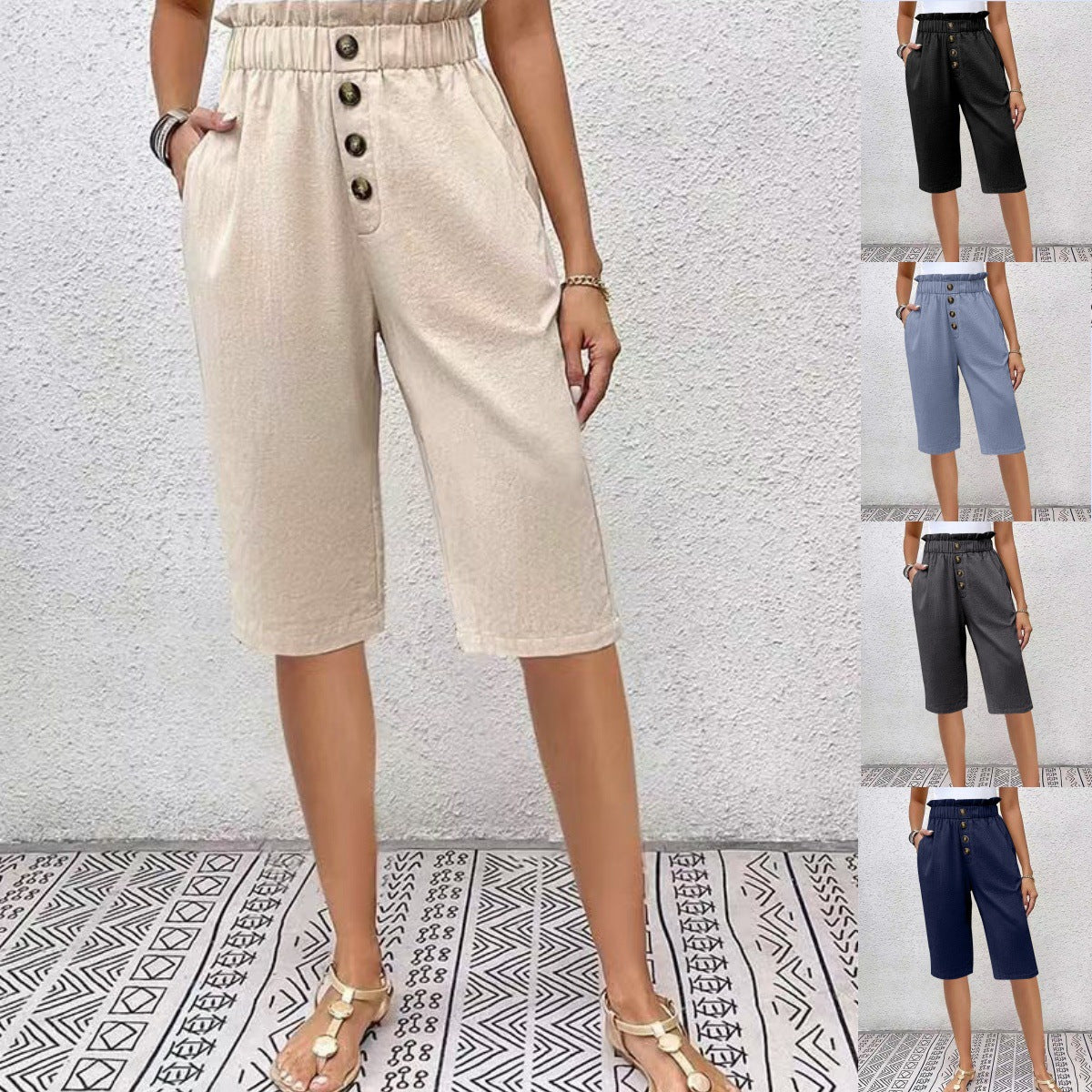 Fashion Solid Color Women's Casual Pants Shorts