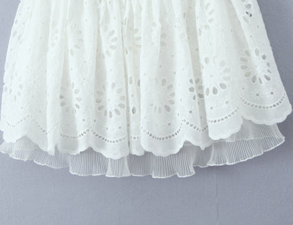 Women's Lace Embroidered Halter Dress – Slim Fit Elegant Sleeveless Evening Wea