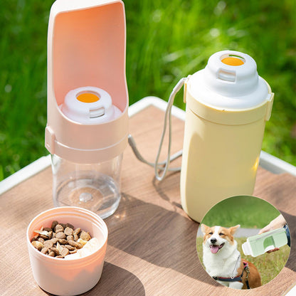 2-in-1 Portable Dog Water Bottle & Feeder – Outdoor Travel Pet Drinking Cup for Dogs & Cats