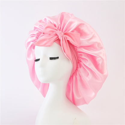 Adjustable Satin Hair Bonnet for Sleeping – Silk Night Cap Scarf Wrap for Curly Hair Protection