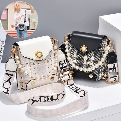 Stylish Women’s Summer Phone Bag – Pearl Chain Crossbody Wallet for Girl