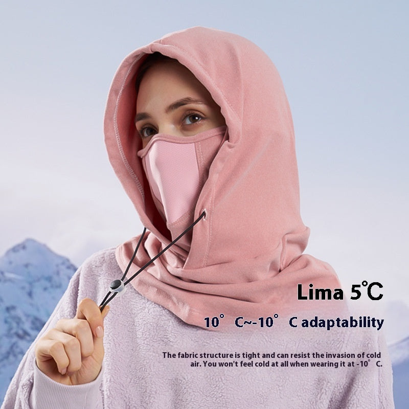 3-in-1 Winter Fleece Hood – Neck Warmer, Face Mask & Hat for Cold Weather and Riding