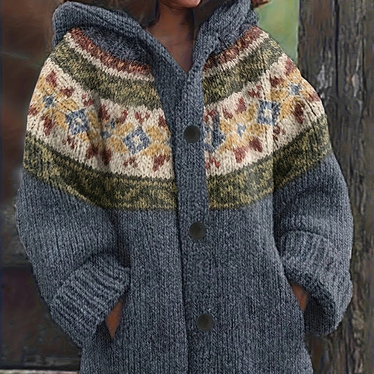 Women's Printed Casual Hooded Outerwear – Lightweight Zip-Up Jacket for Everyday Wear