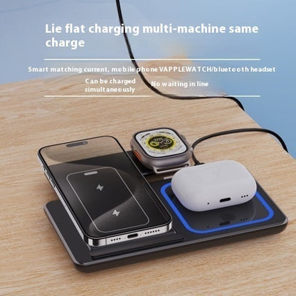 3-in-1 Fast Wireless Charger – 15W Foldable Charging Stand for iPhone 15–11, Apple Watch, AirPods Pro