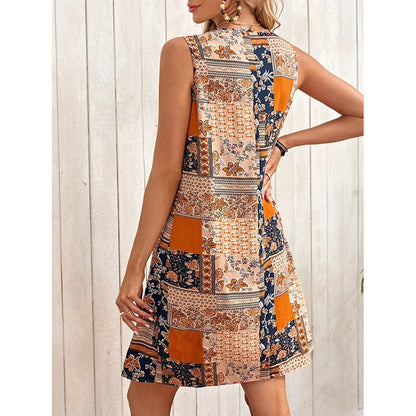 Women's Sleeveless Floral Boho Summer Dress – Casual Loose Beach Tank Sundress & Swimsuit Cover Up