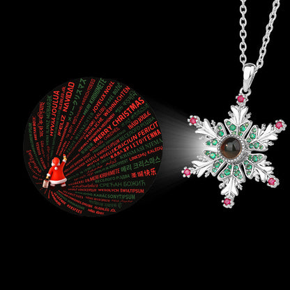 New Christmas Snowflake Projection Necklace – Romantic Clavicle Chain Jewelry for Women | Couple Gift Idea