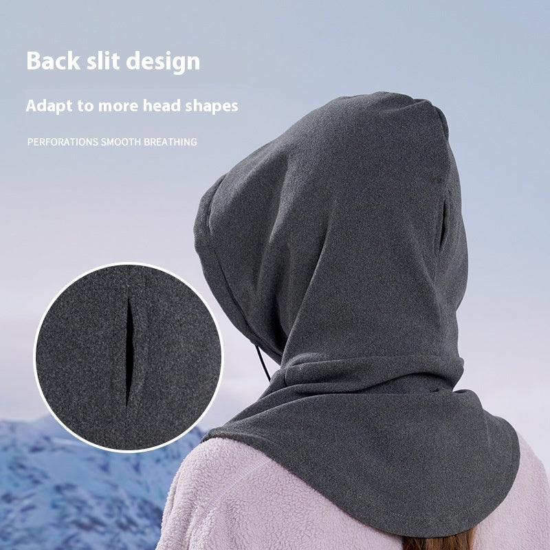 3-in-1 Winter Fleece Hood – Neck Warmer, Face Mask & Hat for Cold Weather and Riding