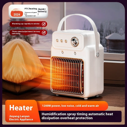 2-in-1 Efficient Room Heater & Humidifier – 1200W Indoor Table Heater with Safety Features