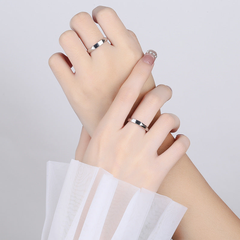Romantic S925 Silver Love Ring – Light Reflection Hidden Message Jewelry for Engagement & Gifts