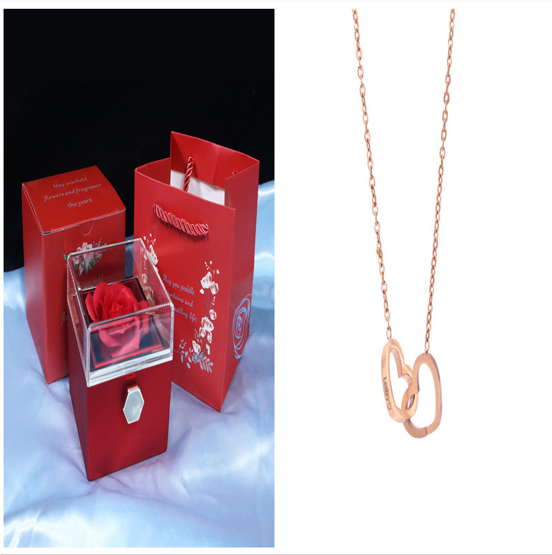 Rotating Soap Flower Rose Gift Box – A Timeless Romantic Surprise with Hidden Jewelry Drawer