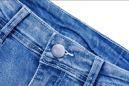 Women's Mid-High Rise Ripped Denim Shorts – Distressed Stretchy Jean Shorts for Summer