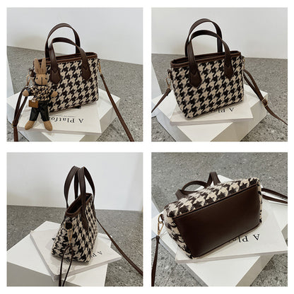 Fashion Houndstooth Shoulder Bag – Timeless Checkerboard Chic for Everyday Elegance