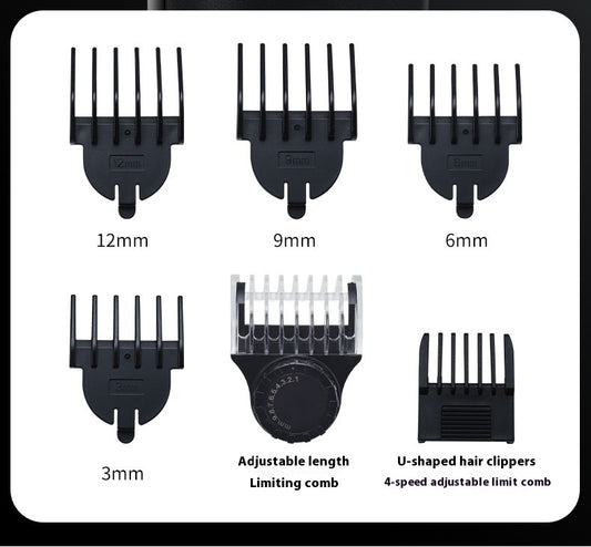 6-in-1 Electric Hair Clipper Set – Rechargeable Trimmer with Digital Display & Waterproof Design