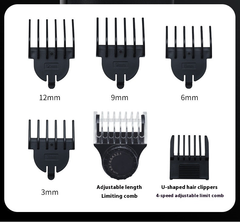 6-in-1 Electric Hair Clipper Set – Rechargeable Trimmer with Digital Display &amp; Waterproof Design