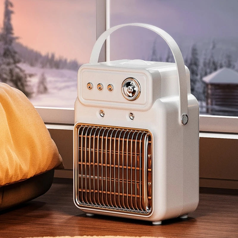 2-in-1 Efficient Room Heater & Humidifier – 1200W Indoor Table Heater with Safety Features
