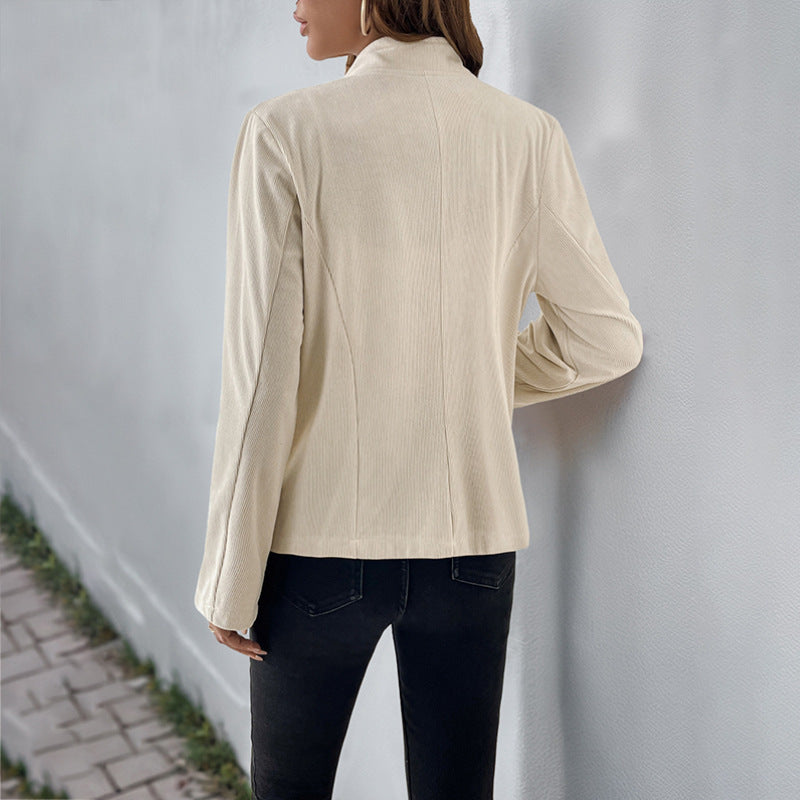 Women's Corduroy Cardigan Jacket – European & American Style Short Coat