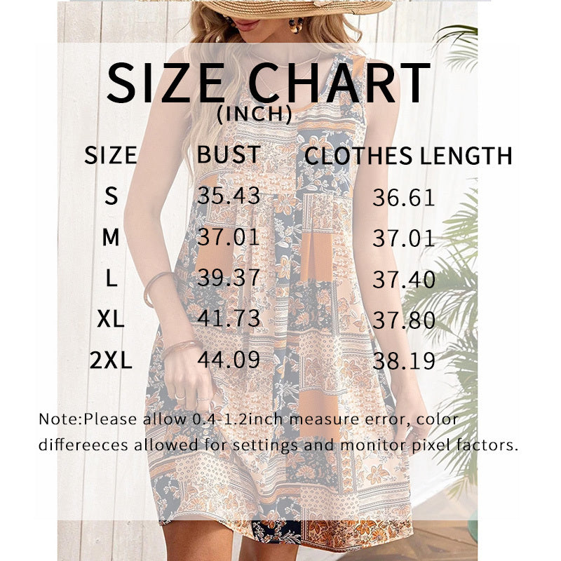 Women's Sleeveless Floral Boho Summer Dress – Casual Loose Beach Tank Sundress & Swimsuit Cover Up