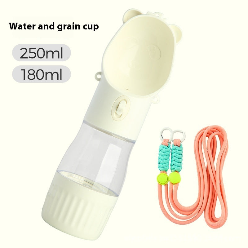 2-in-1 Portable Dog Water Bottle with Food Container – Leak-Proof Outdoor Pet Feeder for Dogs & Cats | 380ml/500ml Travel Cup