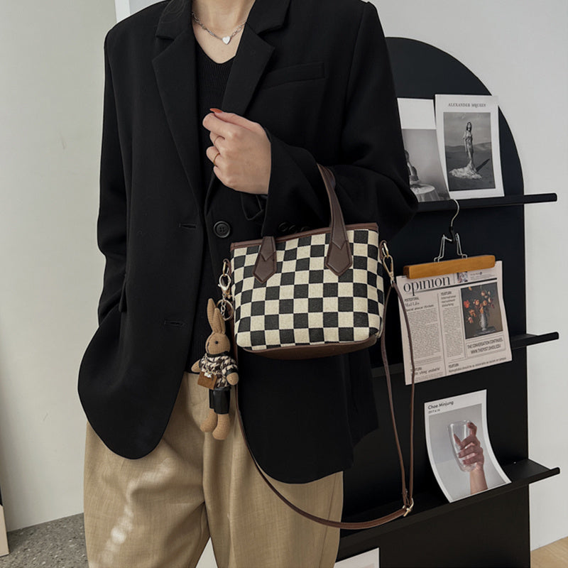 Fashion Houndstooth Shoulder Bag – Timeless Checkerboard Chic for Everyday Elegance