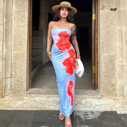 Summer Sexy Slim Slit Tube Dress – Beach to Party Perfection
