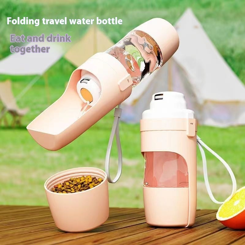 2-in-1 Portable Dog Water Bottle & Feeder – Outdoor Travel Pet Drinking Cup for Dogs & Cats