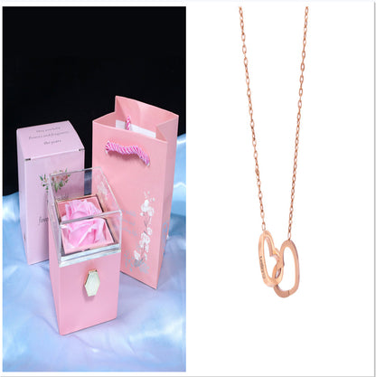 Rotating Soap Flower Rose Gift Box – A Timeless Romantic Surprise with Hidden Jewelry Drawer