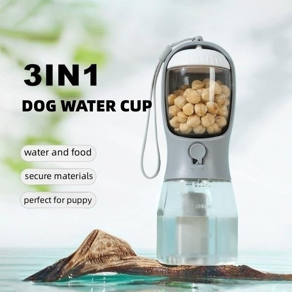 3-in-1 Portable Dog Water Cup – Hydration, Snacks &amp; Clean-Up All in One!