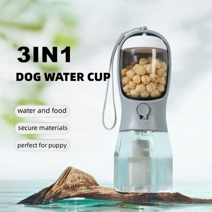 3-in-1 Portable Dog Water Cup – Hydration, Snacks &amp; Clean-Up All in One!